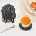 thumbnail image 5 of Dog Black 6 Pcs Drink Coasters with Holder Absorbent Coasters Woven Coasters for Drinks Table Desk Protection Home Decor, 5 of 7