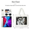 thumbnail image 3 of Yiaed Elegant Swans Black Background Print Fluffy Shoulder Bag Plush Bags Women Ladies Tote Bag Fluffy White Furry Purse Handbag for Autumn and Winter, 3 of 7