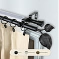 thumbnail image 4 of Parnika 13/16" Double Bay Window curtain rod Adjustable 20"-36", 38"-72" - Black,(ABay-33-2D), 4 of 4