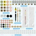 thumbnail image 3 of POINTERTECK 140PCS Beadable Pens Kit Daisy Themed DIY Beaded Pens Multicolor Beads Assorted Bead Pens Black Ink Bead Pens Set Replaceable, 3 of 7