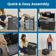thumbnail image 6 of ECR4Kids Universal Rolling Utility Cart with Canvas Organizer Bag, Mobile Storage, Black/Grey, 6 of 9