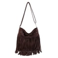 thumbnail image 1 of Bolso Tipo Cartera Con Flecos Hombro Borlas Compras Femenino Piel Ante para Mujer, 1 of 9