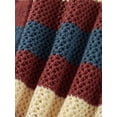 thumbnail image 4 of ZAXARRA Women's Open Front Cardigan Sweaters Fashion Striped Contrast Color Cable Knit Fall Lightweight Outwear Coats, 4 of 4