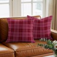 thumbnail image 6 of Throw Pillow Covers 18x18 Inch, Buffalo Plaid Decorative Pillow Cases for Couch Sofa Bed, Deep Maroon Farmhouse Gingham Striped Cotton Linen Square Home Decor Pillowcases with Hidden Zipper, 6 of 9