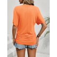 thumbnail image 5 of MORTTIC Women's Slim-Fit Ruched Short Sleeve T-Shirt - Crewneck Casual and Stylish Fitted Top for Everyday Wear, 5 of 6