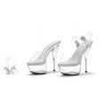 thumbnail image 2 of Ellie Shoes E-609-Stream 6" Pointed Heel Womens Stiletto With Removable Ankle Strap. 6 / Clear, 2 of 3