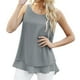 thumbnail image 1 of Camiseta de verano sin mangas con cuello redondo de doble capa de gasa para mujer, 1 of 6