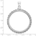 thumbnail image 5 of 925 Sterling Silver 39.4 x 3.1mm 1 oz. Silver Town Rope Coin Bezel Shaped Pendant, 5 of 5