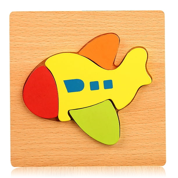 Muchacha de madera muchacha juguete dibujos animados animal vehículo forma juguete temprano educación educación entrenamiento juguetes niños jugando suministros avión tholdsy FN001251-06