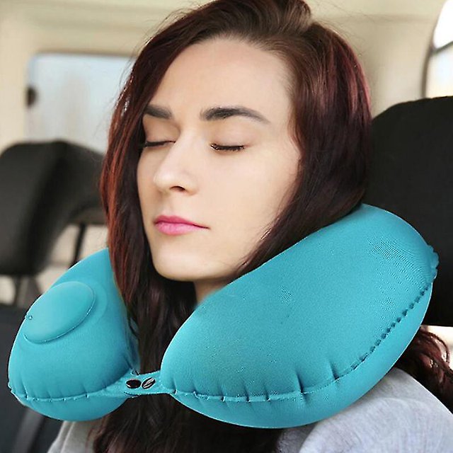 NETSENG-almohada de viaje en forma de U, avión automático, almohada inflable para coche, almohada de anillo, almohada plegable para cama, cojín para el cuello LingWen 9024715178695
