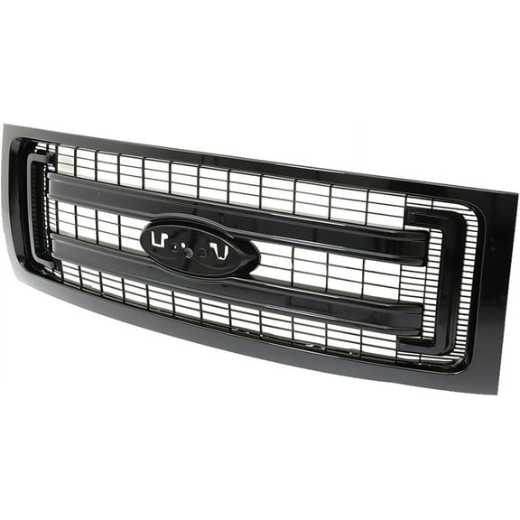 EPOTOOR Gloss Black Front Upper Grille Plastic Replacement for F150 2009 2010 2011 2012 2013 2014 DL3Z8200CA