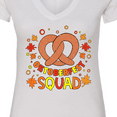 thumbnail image 4 of Inktastic Oktoberfest Squad Fall Leaves Pretzel Women's V-Neck T-Shirt, 4 of 5