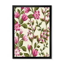 Designart 'Pink Vintage Wildflowers' Traditional Framed Art Print