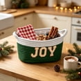 thumbnail image 6 of Twfbrm Christmas Storage Baskets, Small Gift Basket with Handle and Gold Letter Design, Cute Woven Basket Christmas Decoration for Toys, Holiday, Party, Home Decor, 6 of 6