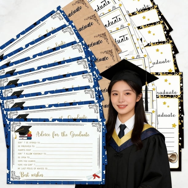 grad party advice cards Graduation Cards, 24ct the perfect choice for holiday gifts 50 Graduation Party Advice Wishes
