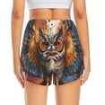 thumbnail image 2 of Lsque Colorful Owl Tattoo Art Printed Women's Running Shorts with Liner Pockets,Elastic Quick Dry Workout Athletic Gym Yoga Shorts,Womens High Waist Shorts-Large, 2 of 9