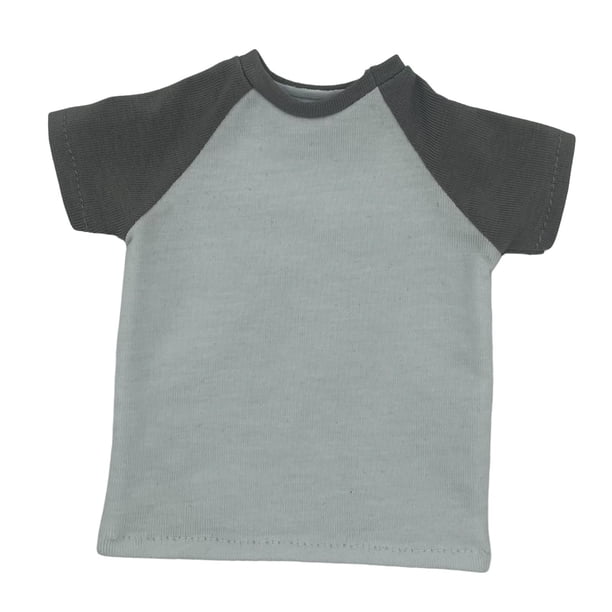 1/6 Disfraz de camiseta de manga corta para hombre, ropa de muñeca hecha a mano para modelo de muñeca de 12 pulgadas, Gris