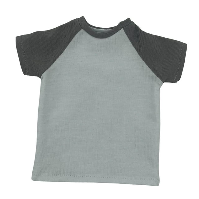 Camiseta de manga corta para hombre a escala 1/6, ropa en miniatura hecha a mano para muñecas de 12 pulgadas Gris