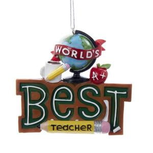 World's Best Teacher Resin Ornament