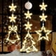 thumbnail image 1 of [Timer 3Pcs Christmas Window Lights Decorations,Battery Powered Christmas Hanging Warm White Lighted Tree Bell Star Shaped LED Sucker for Xmas Tree Fi, 1 of 5