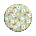 thumbnail image 4 of Spare Tire Cover, Toast Poached Eggs Bacon Wheel Cover Tire Covers For Trailers Car Truck Camper Universal Tire Covering Fits Diameter14"-17", 4 of 4