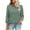 Green—Top, variant on Womens 3/4 Sleeve Shirts Casual Waffle Crewneck Tops Fashion Lace Patchwork Sleeve T-Shirts Fall Lightweight Blouses