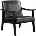 thumbnail image 2 of Renwick Mid-Century Modern Faux Leather Accent Chair for Livingroom, Set of 2, Black, 2 of 12