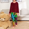 thumbnail image 6 of Wukai Multicolored Beautiful Flower Print Teenagers' Pajama Pant Sleep Pajama Lounge Pant PJ Bottoms with Pockets and Button Fly(Available in Big & Tall)-Small, 6 of 6