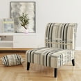 thumbnail image 2 of Designart "Finding Balance In Linearity" Grey strip Upholstered Accent Chair - Modern Arm Chair For Living Room, 2 of 7