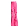 thumbnail image 2 of Pantalones de traje elegantes de poliéster con flores 3D para mujer para uso diario en cafeterías callejeras SG, 2 of 8