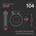 thumbnail image 2 of Stainless Steel Worm Drive Hose Clamps 4-3/4" - 7" Adjustable SAE 104, 10 PCS, 2 of 9