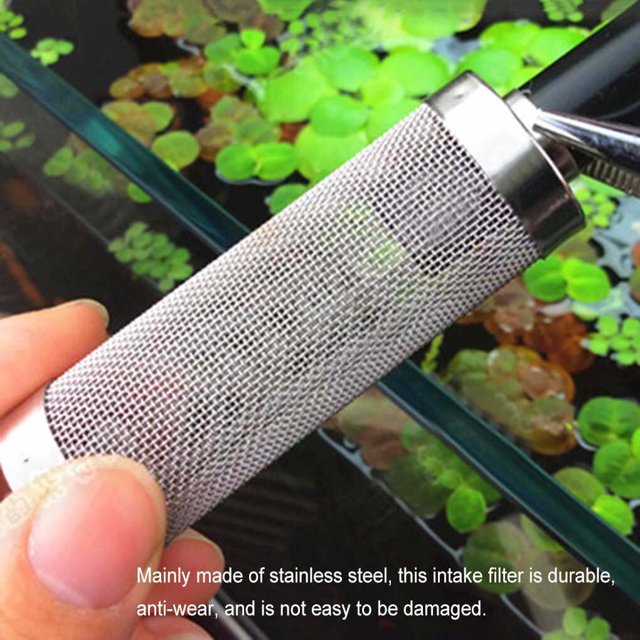 Langgg Aquarium Intake Inflow Mesh Stainless Steel Cylinder Filter Fishtank Shrimp Fish Net Filtration System Replacing Parts L