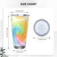 thumbnail image 3 of 20oz Car Cup Three-Piece Set Of Single Silver Edge No Smell Easy To Carry Heat Preservation For Daily Car Sports Travel Lightgreen Tie Dye Background Rainbow Colors, 3 of 8