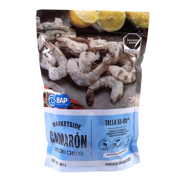 Camarón crudo chico Marketside 454 g congelado
