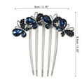 thumbnail image 2 of Unique Bargains Women Rhinestone Inlaid Hair Comb, Hair Accessory, Rhinestone Butterfly Head Pieces Navy Blue, 2 of 7