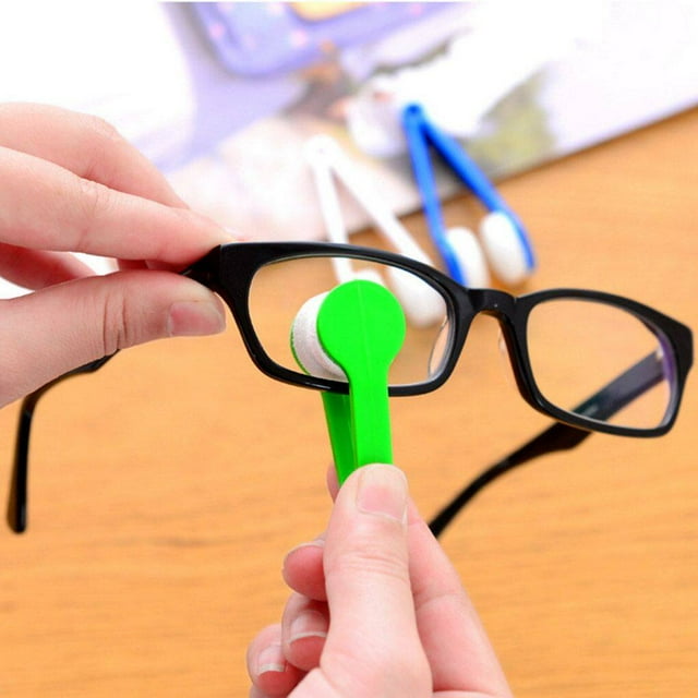 Two-side Glasses Brush Microfiber Spectacles Cleaner Glasses Cleaning Rub Cleaner Color Random