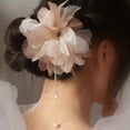 thumbnail image 2 of Adornos para el pelo con flores de seda modernas de Super Fairy, gasa multicapa, horquilla para el pelo con flecos en forma de U, para la cabeza de Marubeni dulce Mori, 2 of 5
