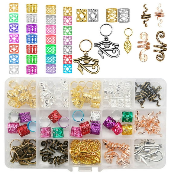 WRISTBIQUE Braid Hair Charms Hair Beads For Women Braids Multicolor 116Pcs