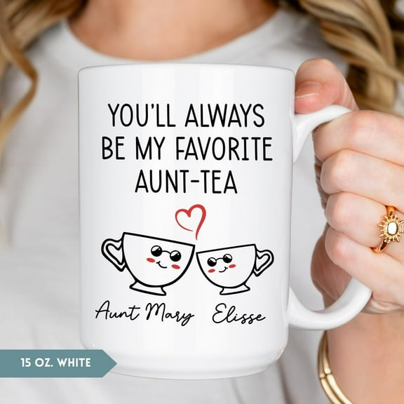 My Favorite Aunt-tea Coffee Mug, Aunt Gift, Custom Auntie Coffee Cup, Gift For Aunt, Personalized Auntie Coffee Mug, Ceramic Mug 11Oz