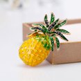 thumbnail image 3 of Raindrops Pineapple Brooch with Yellow Rhinestones, Perfect Accessory for Weddings, Parties, and Everyday Wear, 3 of 8