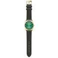 thumbnail image 2 of George Men's 40mm Gold Tone Ombre Green Dial Genuine Diamond Brown Strap Watch, 2 of 4