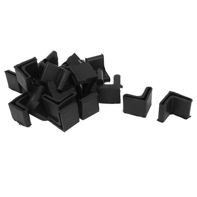 24 piezas de goma en forma de L Muebles Mesa del pie de la pierna protector de la esquina Cubiertas 25mmx25m Unique Bargains almohadillas para muebles