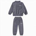 thumbnail image 4 of TOWED22 Toddler Baby Boy Clothes Set 1T 2T 3T 4T 5T 6T Letter Print Long Sleeve Sweatshirt Elastic Pants Fall Outfits Size:3-4 Y,Color:Grey, 4 of 4