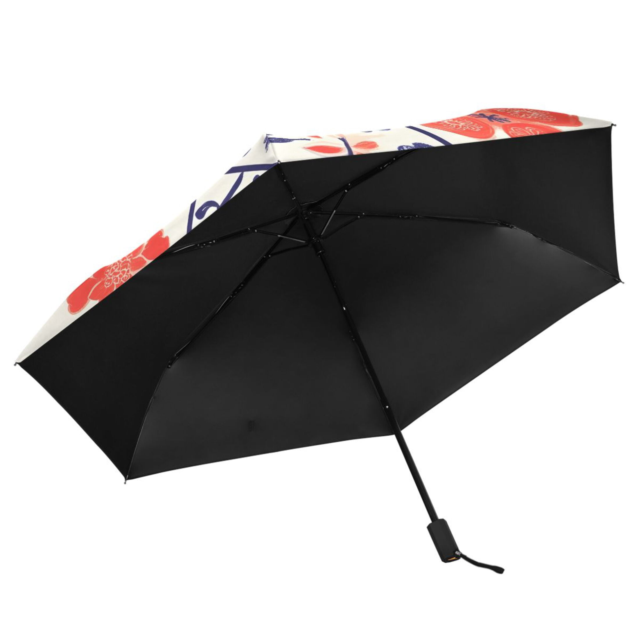 ALAZA Boho Flower in Checkered Grid UPF 50+ Compact Folding Umbrella for Rain Travel Umbrella Packable