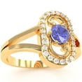 thumbnail image 2 of Split Band Tanzanite Diamond Cocktail Ring In 14k Yellow Gold, 2 of 6