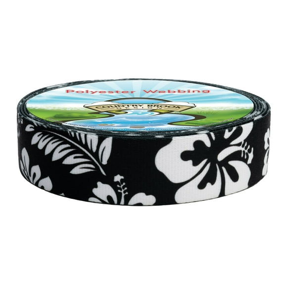 Country Brook Design - Black Hawaiian Polyester Webbing (1 Inch)