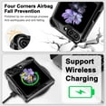 thumbnail image 6 of Compatible for Samsung Galaxy Z Flip 5 Case, Galaxy Z Flip 5 Clear Phone Case Cover with Four Corners Airbag Fall Prevention, Slim Thin Shockproof Protective Cases for Samsung Z Flip 5 (Black), 6 of 12