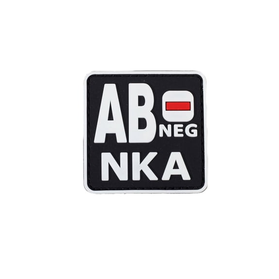 Blood Type POS NKA Medical PVC Patch, 3D Rubber, Noctilucent