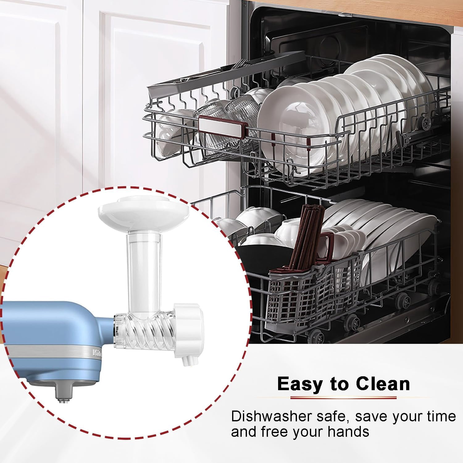 EP Ice Cream Maker Attachment for KitchenAid Stand Mixers, Dairy Free Frozen Fruit Soft Serve Ice Cream Machine Compatible with KitchenAid and Cuisinart, for Making Yogurt/Natural Desserts/Gelato