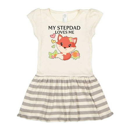 

Inktastic My Stepdad Loves Me- little fox Gift Toddler Girl Dress